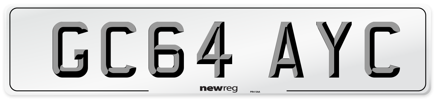 GC64 AYC Number Plate from New Reg